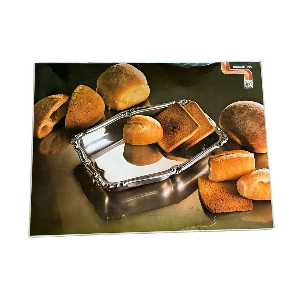 NIB Tramontina Brazil Barroco Stainless‎ Serving Tray